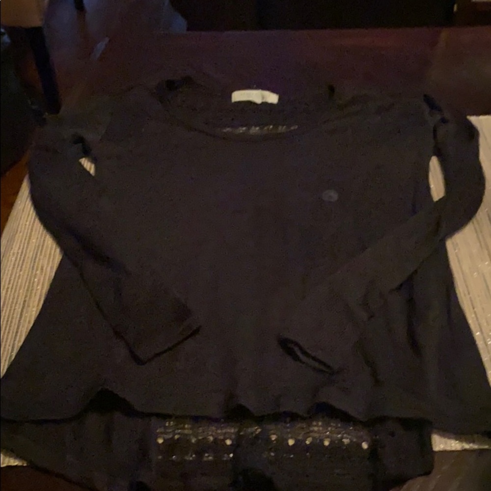 Aeropostale black sweater with lace back small